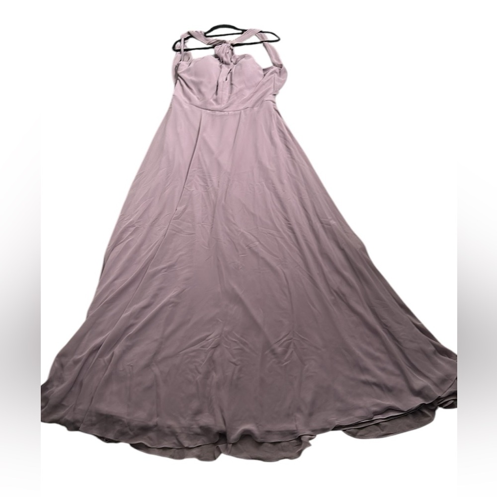 Morilee Madeline Gardner shaffon zippe back rose wood maxi formal dress s 16 new - Picture 8 of 16